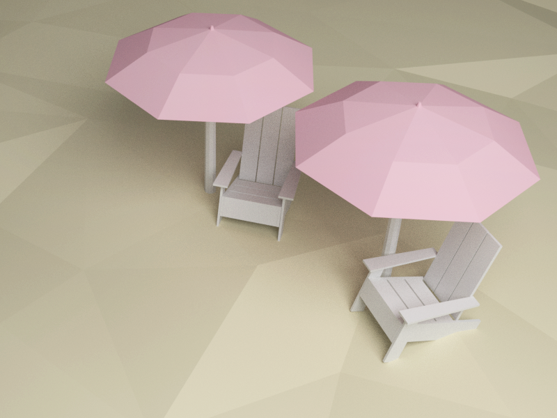 Sugar Beach low poly blender summer illustration 3d illustration sand beach chairs landmark canada toronto beach sugar beach
