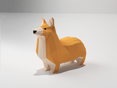 Bork 3d illustration blender bork corgi cute dog illustration low poly