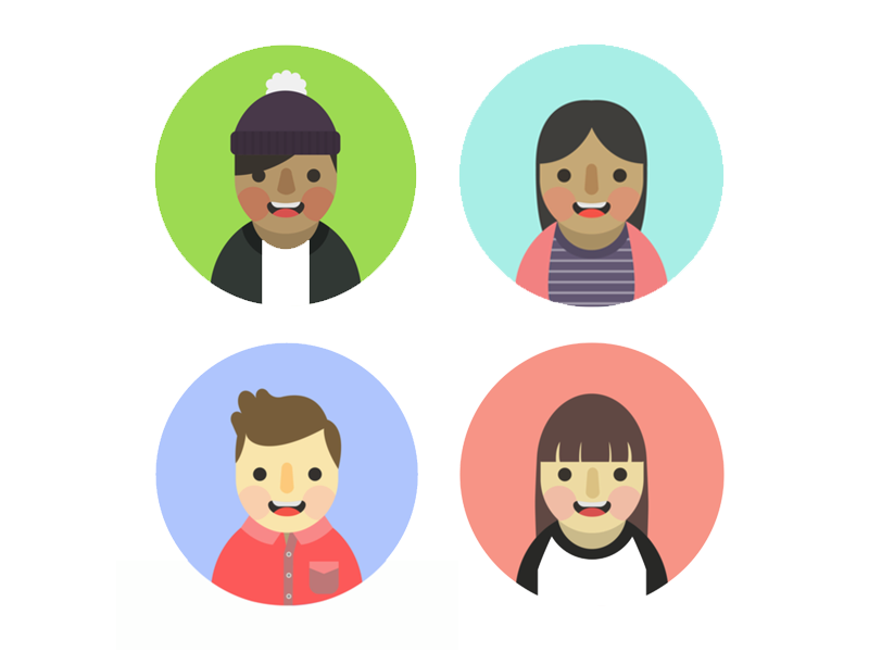 Different strokes for different folks portrait drawing icon minimal illustrator illustrations flat vector persona