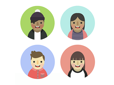 Different strokes for different folks drawing flat icon illustrations illustrator minimal persona portrait vector