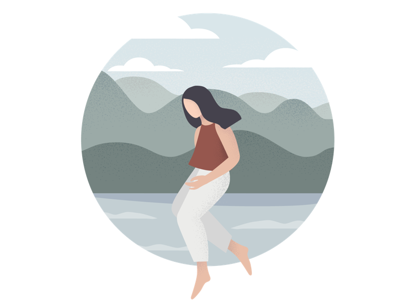 Stay afloat gradient minimal flat character-design illustrator vector illustration