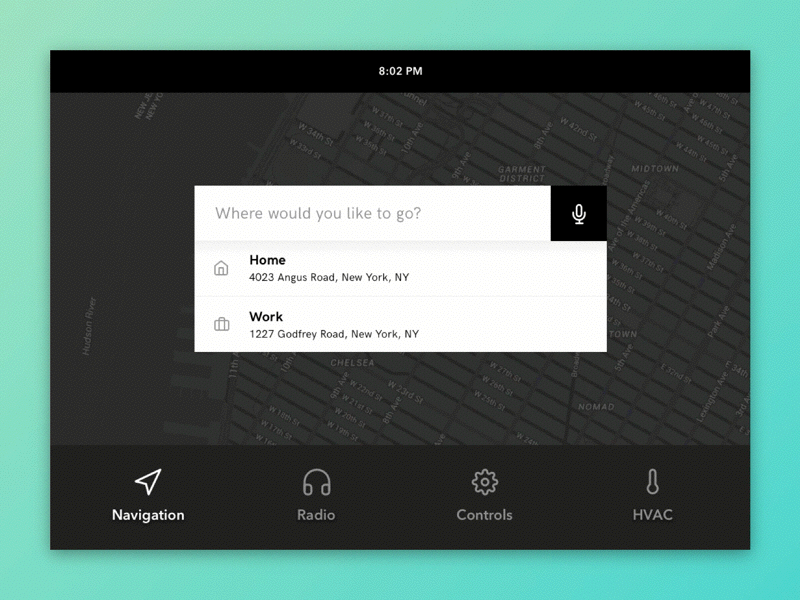 In-Car Voice Control Navigation animation car map motiondesign navigation prototype voiceassistant voicecontrol