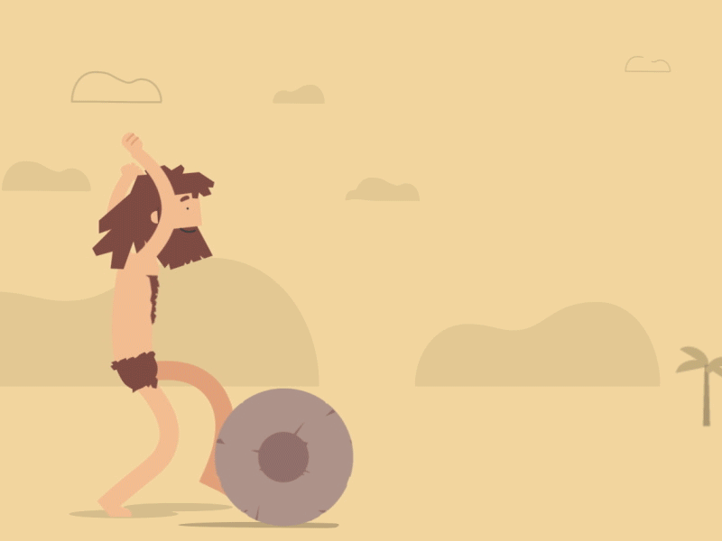 Caveman becomes a hypster 2d after effects hypster rigg ae animation character duik flat illustration motion