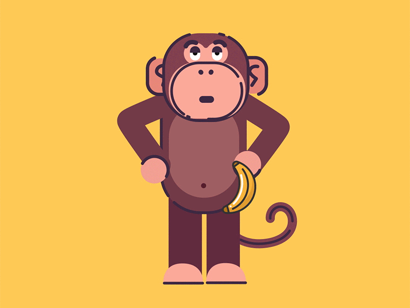 Stressed monkey 2d ae after effects animated animation ball flat illustration liquid motion motiongraphics