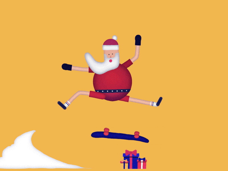Noel flips on the gifts 2d ae after effects animated animation cel animation flat illustration liquid motion motiongraphics santa