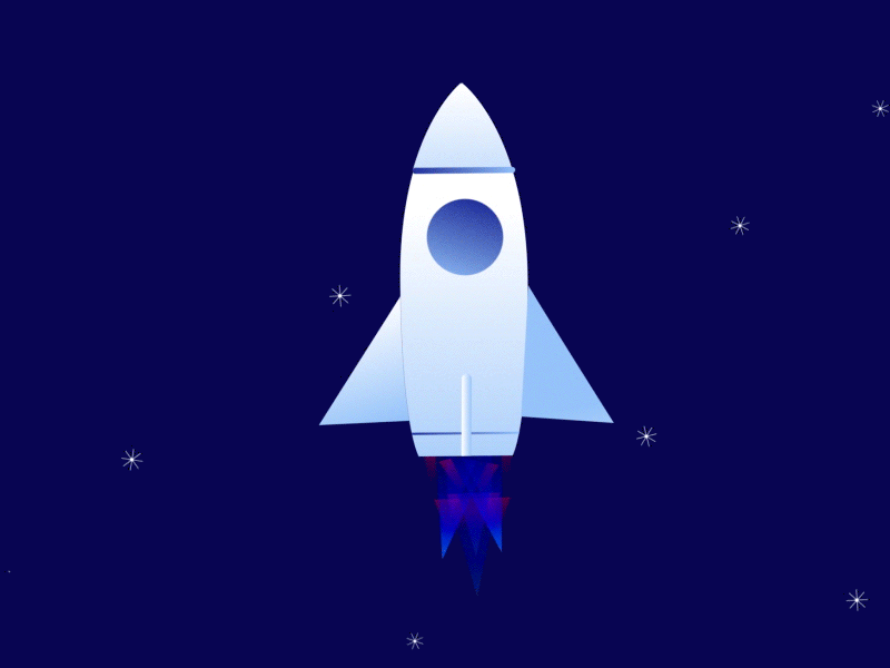Rocket! 2d 2d animation 360 after affects aniamtion animation design flat flat 2d geometric loop motion motiondesign rocket space stars