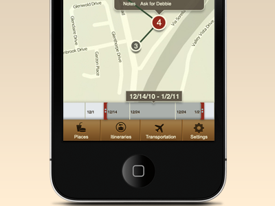 Iphone Itinerary app app brown iphone media new rit tan ui user interface