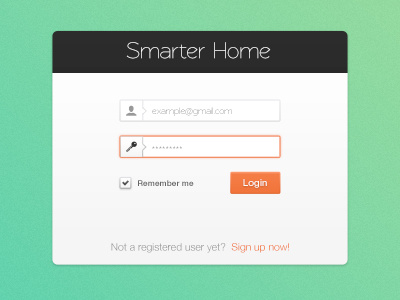 First Freebie Smarter Home  App  Login  by Ozzy Urrutia 