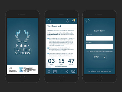 Future Teaching Scholars mobile app Sketch