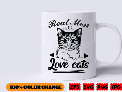 Real men Love Cats design graphic