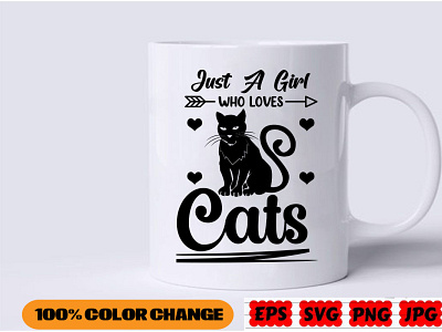 JUST A GIRL CATS design graphic