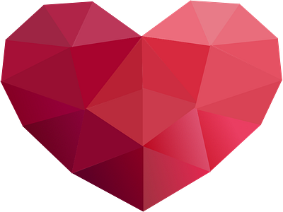 Low Poly Series - Red Heart Icon