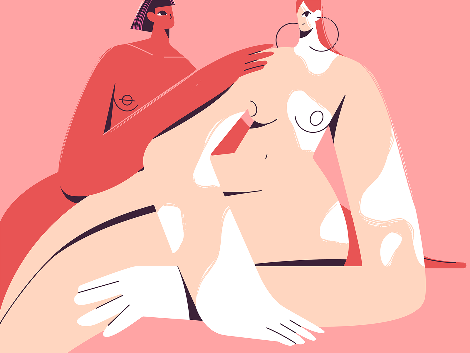 St. Valentine's Day 2d beauty character characters explainer flat girl girls illustration shape texture vector vitiligo