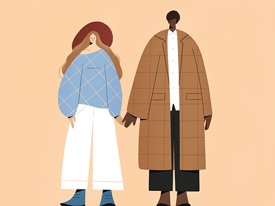 Friends? 2d character characters clothes design explainer fashion flat girl illustration print procreate shape texture