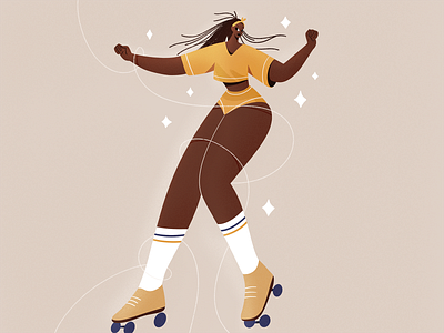 Oumi Janta 2d character characters dance flat girl illustration people procreate shape sport texture woman