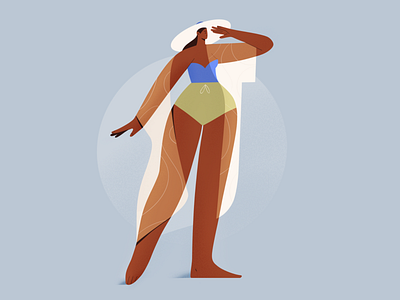 Where are you? 2d beach character characters flat girl illustration people procreate texture ui