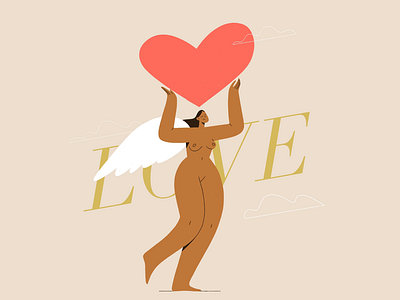 Love 2d animation bodypositive cartoon character characters flat framebyframe girl illustration motion motion design procreate shape texture vector