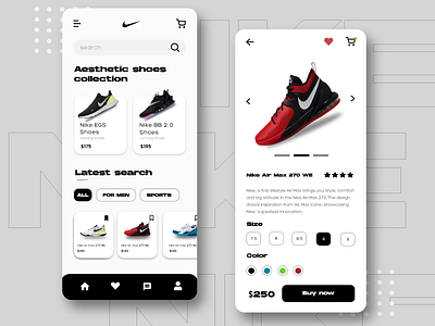 "Nike app design concept" app branding design illustration logo ui ux vector