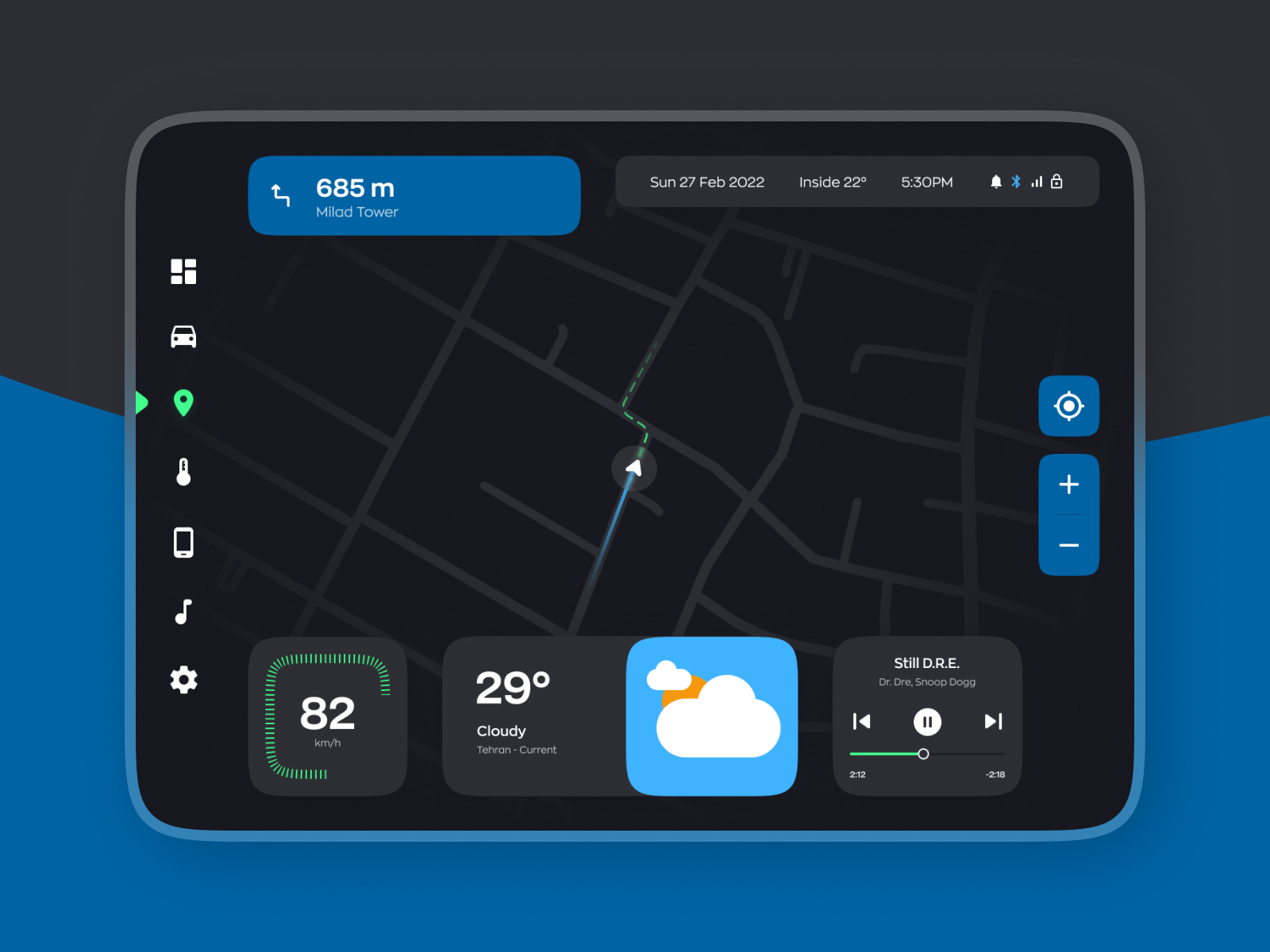 Car Dashboard Interface by Amir Bakhtiari on Dribbble