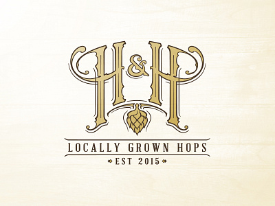 H and H Farms agriculture beer branding farming hops logo monogram vector