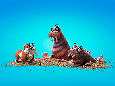 Sal Sol - Walruses 3d advertising art artwork character concept crafting design illustration vray wacom zbrush