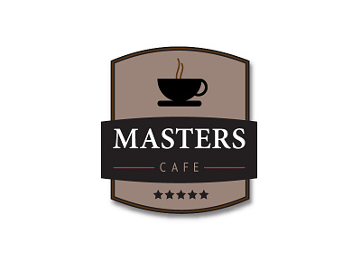 Masters Cafe abstract brew brewed brown cafe coffee cup emblem logo masters symbol symbolic