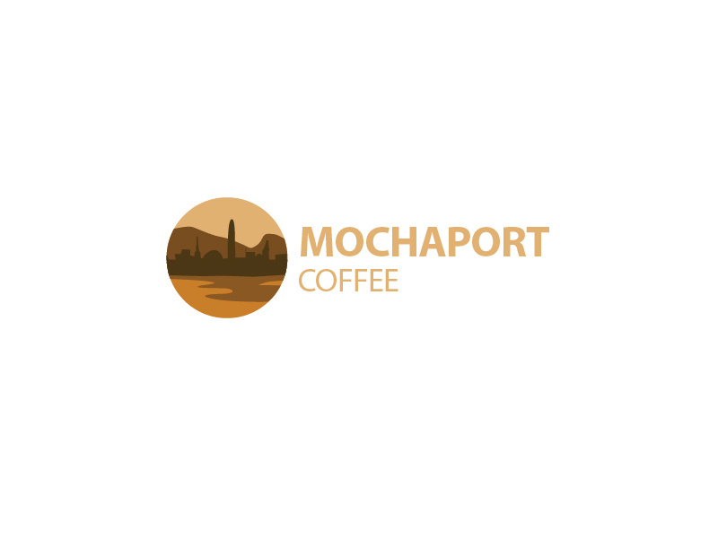 Mochaport Coffee branding logo beans coffee city illustrative port mocha illustration