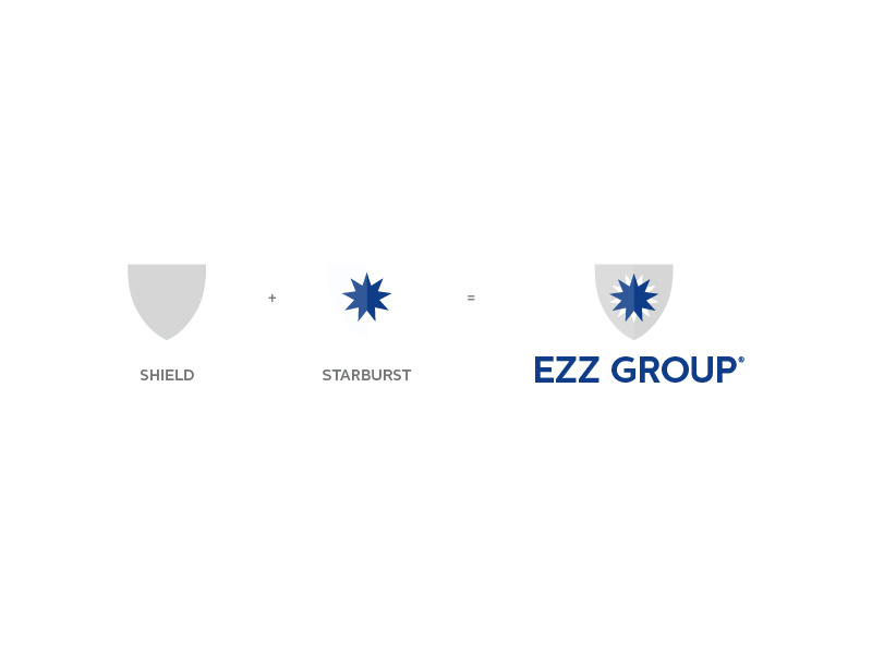 Ezz Group Logo Concept process starburst shield export import star startup canada ontario mba