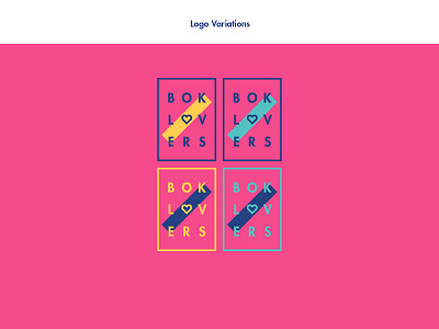 Boklovers Logo Variations bok book branding color guide colorful colors heart identity love lover palette typography