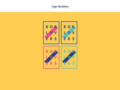 Boklovers Logo Variations bok book branding color guide colorful colors heart identity love lover palette typography