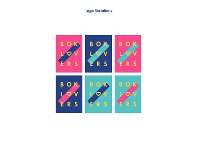 Boklovers Logo Variations bok book branding color guide colorful colors heart identity love lover palette typography