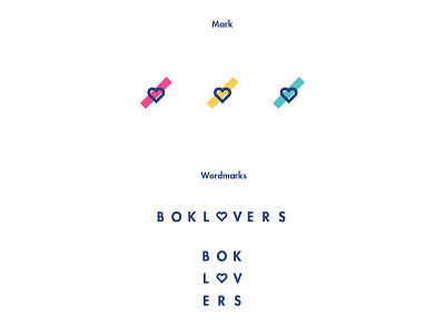 Boklovers Mark & Wordmarks bookmark colors heart identity love lover mark palette symbol typography wordmark wordmarks