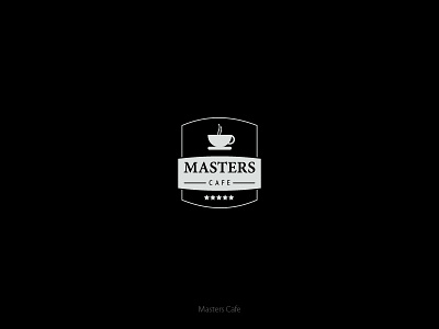 Masters Cafe B&W brown cafe coffee cup elegant hot line logo logodesign masters symbol