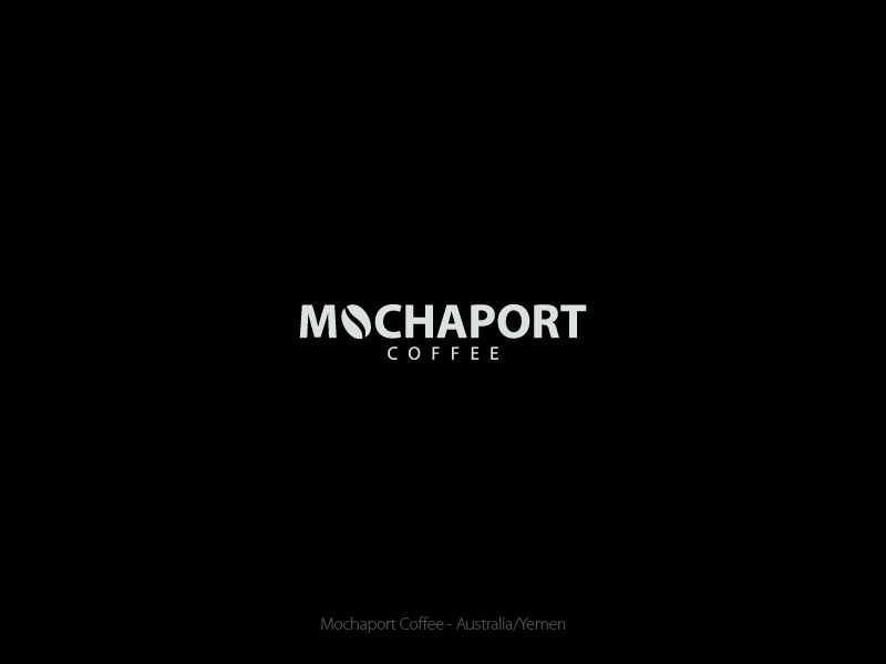Mochaport Coffee B&W startup wordmark logo design yemen australia coffee port mocha