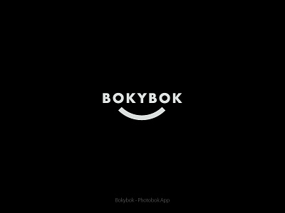 BOKYBOK B&W app black and white branding identity logotype photo photobooks photography process smile smiley startup