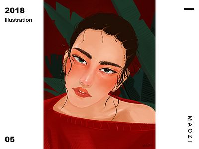 Illustration exercise 05 beauty girl illustration red