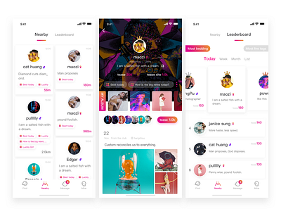 fansclub APP_Nearby app fans list ui ux