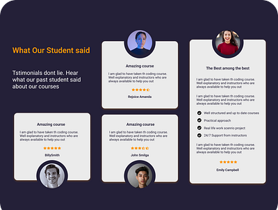 Testimonial section app ui app ux landing page testimonial section ui ux