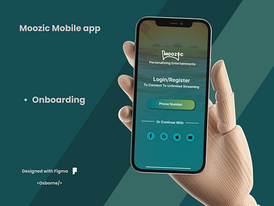 Moozic App design - Get started page