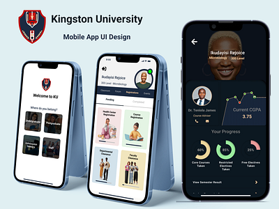 Kingston University Mobile App UI design app ui app ux branding design graphic design illustration landing page ui ux