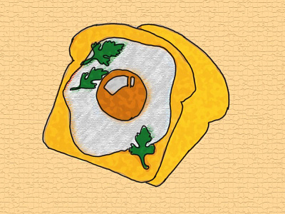 Eggs with bread for breakfast. illustration illustrator
