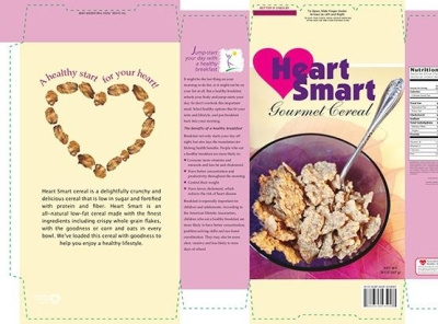 Heart Smart Gourmet Cereal Package Design! graphic design
