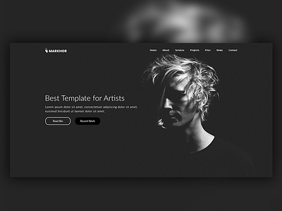 Markhor - Artist Home art artist business freelancer hero header home homepage markhor portfolio psd slider themeforest