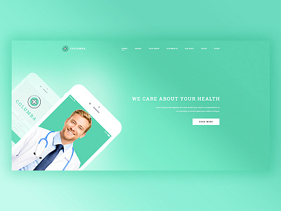 Coumba Medical App Landing Page app dentist doctor landing page medical mobile app ui web design