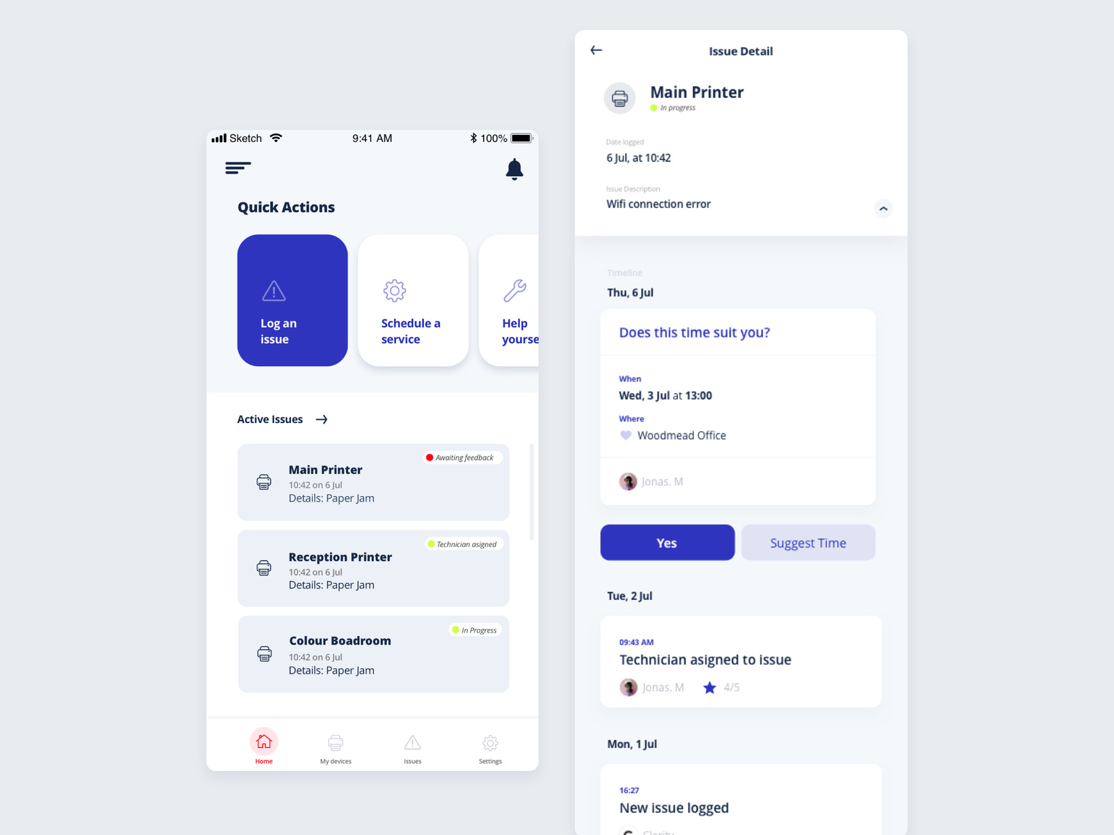 Technician Callout App by Stephanie de Beer on Dribbble