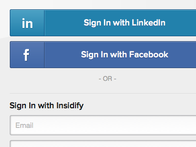 Insidify Sign In buttons css3 facebook insidify linkedin responsive signin social