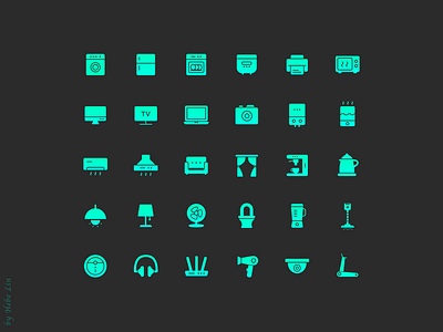 Icons of Appliances & Furniture (gradient ramp)