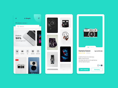 E-Shophi - Mobile E-commerce App [Noble] app e commerce mobile app typography ui ui e commerce ui mobile ui ux ux