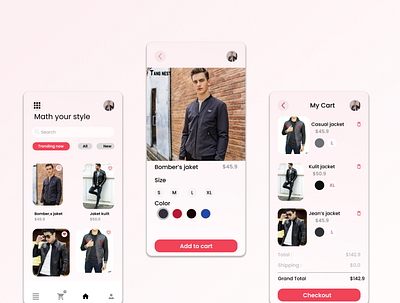 App Outfit your style [juna] app branding design e commerce graphic design mobile app typography ui