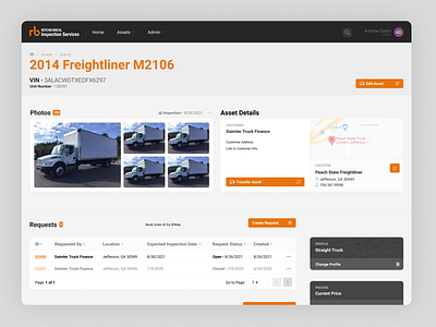 Asset Hub Redesign app design semi truck ui ux web